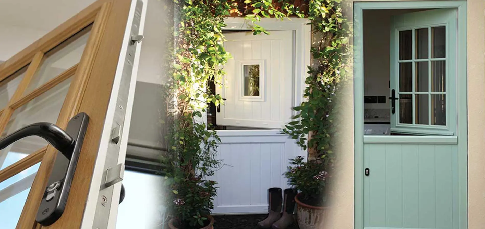 Stabledoor montage 3 doors blended together to make landing page banner