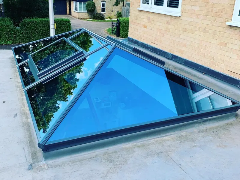 Sleek looking anthractie grey aluminium lantern with high performance glazing