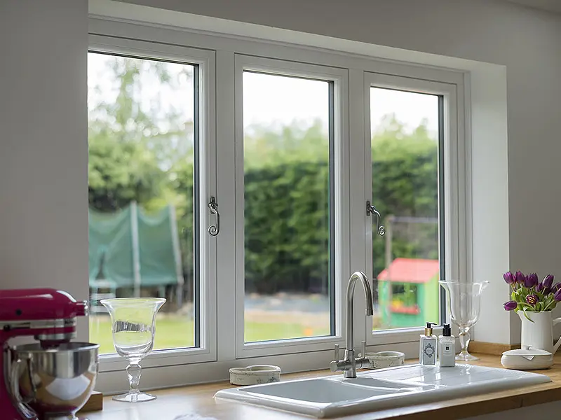 White residence 7 windows showing internal flush finish newbury